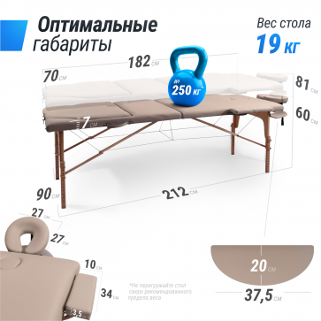 Массажный стол UNIX Serenity 3 Section Grey - 6